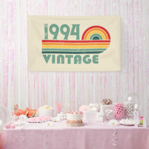 Personalised Thirty vintage 30th birthday party Banner