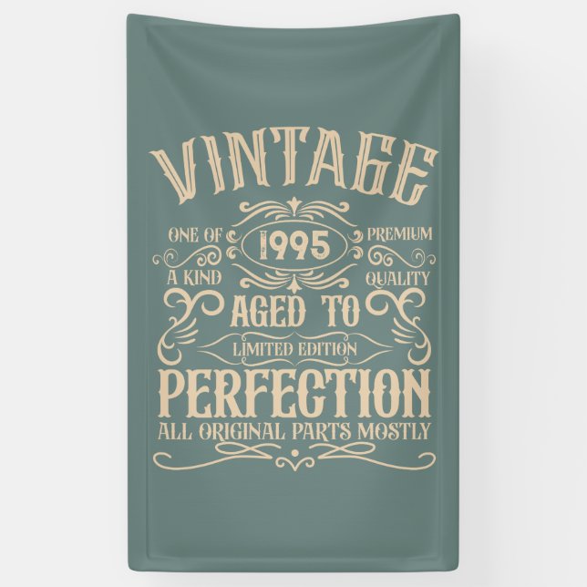 Personalised Thirty vintage 30th birthday party Banner (Vertical)