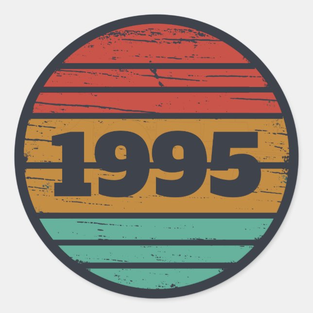 Personalised thirty vintage 30th birthday party classic round sticker (Front)