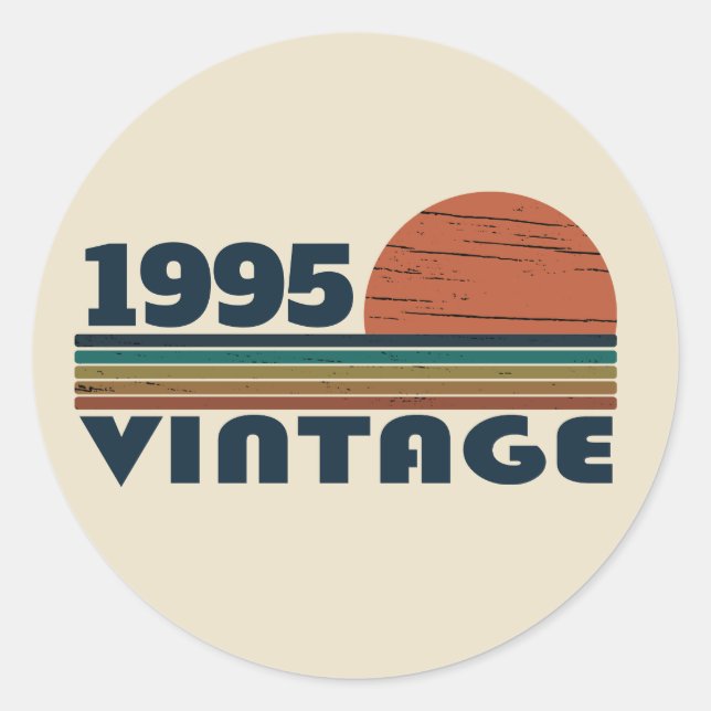 Personalised thirty vintage 30th birthday party classic round sticker (Front)