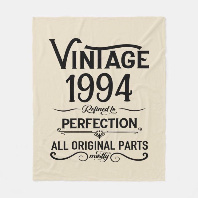 Personalised Thirty vintage 30th birthday party Fleece Blanket (Front)