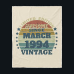 Personalised Thirty vintage 30th birthday party Fleece Blanket<br><div class="desc">You can add some originality with this limited edition, premium quality, and original, classy, retro, and vintage-looking birthday graphic design with a cool typography font. This is a great gift idea for men, women, husbands, wives, girlfriends, and boyfriends who will love this one-of-a-kind piece of art—a unique and funny holiday...</div>