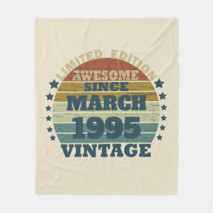 Personalised Thirty vintage 30th birthday party Fleece Blanket