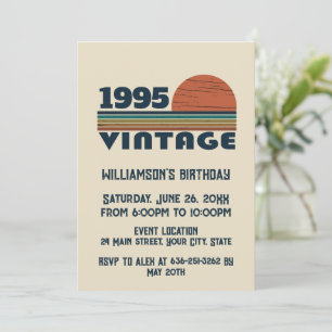 Personalised thirty vintage 30th birthday party invitation