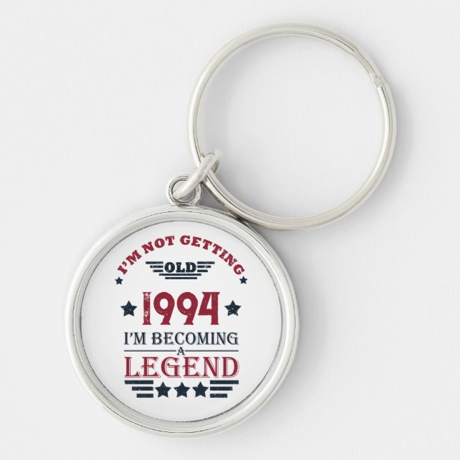 Personalised thirty vintage 30th birthday party key ring (Front)