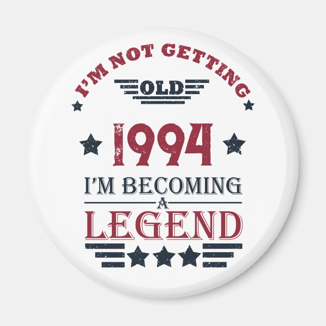 Personalised thirty vintage 30th birthday party magnet (Front)