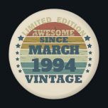 Personalised Thirty vintage 30th birthday party Magnet<br><div class="desc">You can add some originality with this limited edition, premium quality, and original, classy, retro, and vintage-looking birthday graphic design with a cool typography font. This is a great gift idea for men, women, husbands, wives, girlfriends, and boyfriends who will love this one-of-a-kind piece of art—a unique and funny holiday...</div>