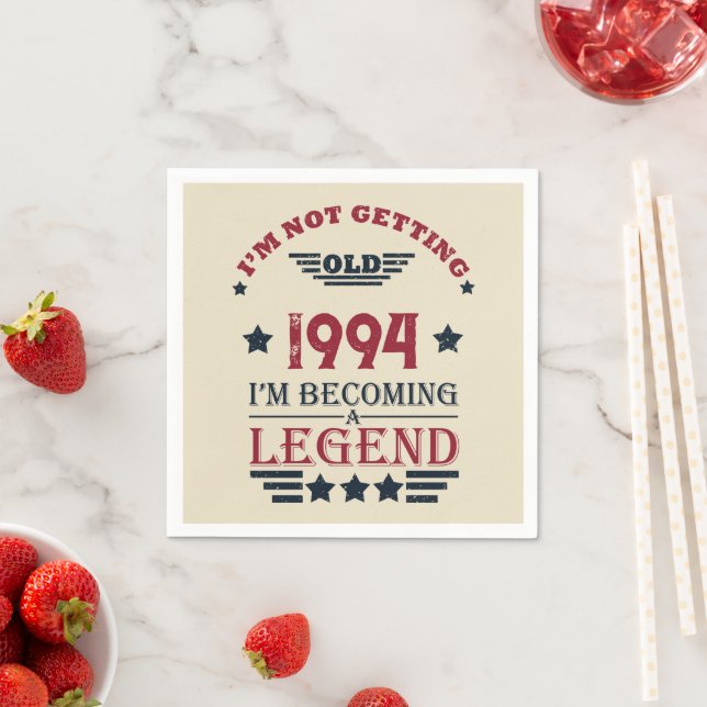 Personalised Thirty vintage 30th birthday party Napkin (Insitu)