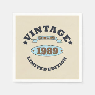 Personalised thirty vintage 30th birthday party napkin