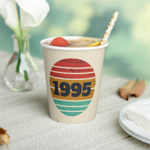Personalised thirty vintage 30th birthday party paper cups