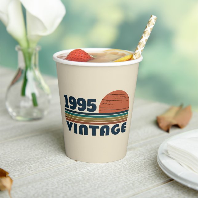 Personalised thirty vintage 30th birthday party paper cups (Insitu)