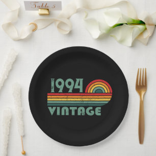 Personalised Thirty vintage 30th birthday party Paper Plate