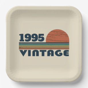 Personalised thirty vintage 30th birthday party paper plate