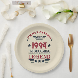 Personalised thirty vintage 30th birthday party paper plate