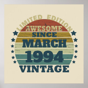Personalised Thirty vintage 30th birthday party Poster