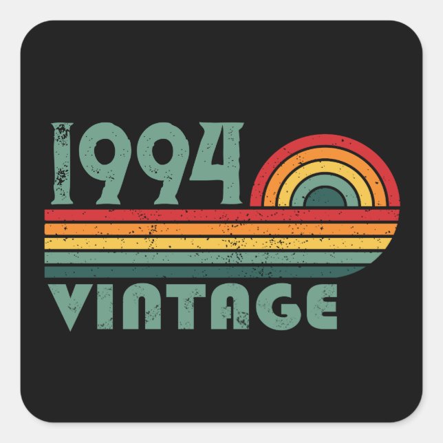 Personalised Thirty vintage 30th birthday party Square Sticker (Front)