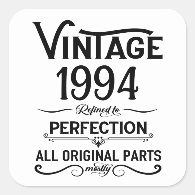 Personalised Thirty vintage 30th birthday party Square Sticker (Front)