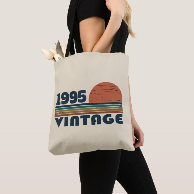 Personalised thirty vintage 30th birthday party tote bag (Close Up)