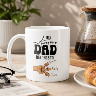 Personalised This Awesome Dad Belongs To   Custom  Coffee Mug
