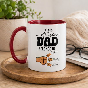 Personalised This Awesome Dad Belongs To   Custom  Mug