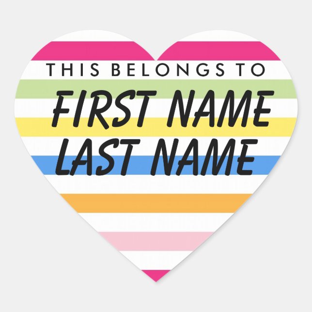 Personalised This Belongs To Heart Sticker (Front)