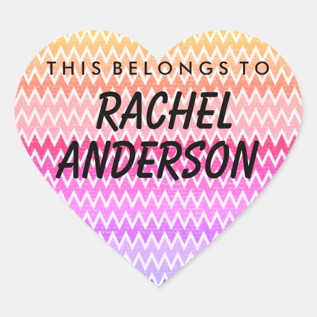 Personalised This Belongs To Heart Sticker (Front)