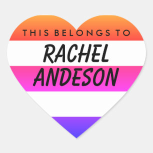 Personalised This Belongs To Heart Sticker
