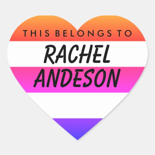 Personalised This Belongs To Heart Sticker (Front)