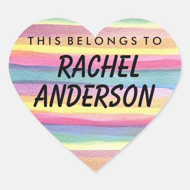 Personalised This Belongs To Heart Sticker (Front)