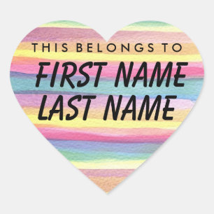 Personalised This Belongs To Heart Sticker