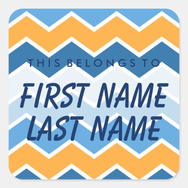 Personalised This Belongs To Square Sticker (Front)