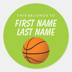 Personalised This Belongs To Sticker - Basketball