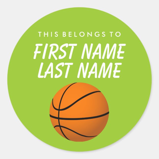 Personalised This Belongs To Sticker -  Basketball (Front)