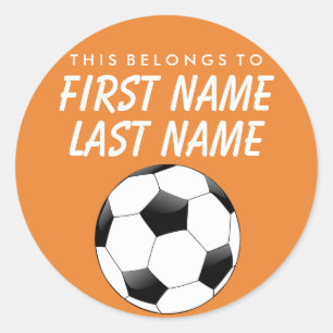 Personalised This Belongs To Sticker - Soccer