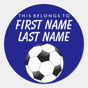 Personalised This Belongs To Sticker - Soccer
