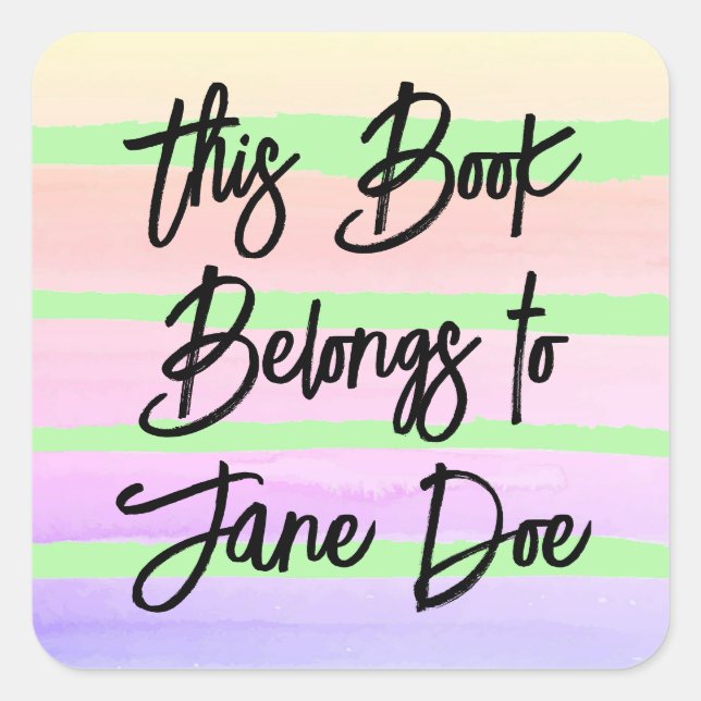 Personalised this book belongs to stickers (Front)