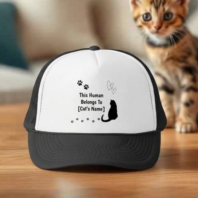 Personalised This Human Belongs To Cat Cap (Creator Uploaded)