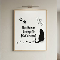 Personalised This Human Belongs To Cat Poster