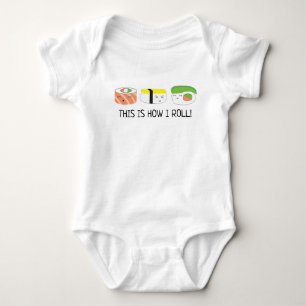 Personalised This is how I roll SUSHI Baby Bodysuit