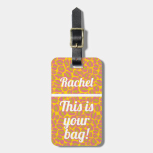 Personalised This is your bag Funny Pink Leopard Luggage Tag