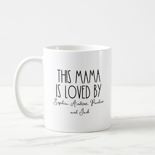 Personalised This Mama Is Loved By Mother's Day Coffee Mug (Left)