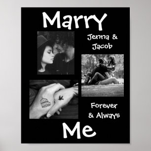Personalised this "Marry Me" Couple's Photo Poster