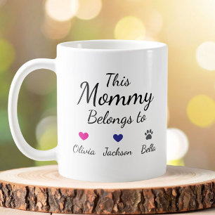 Personalised This Mummy Belongs To Kids Pet Name Coffee Mug
