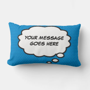 Personalised Thought Bubble Funny Cool Comic Book Lumbar Cushion
