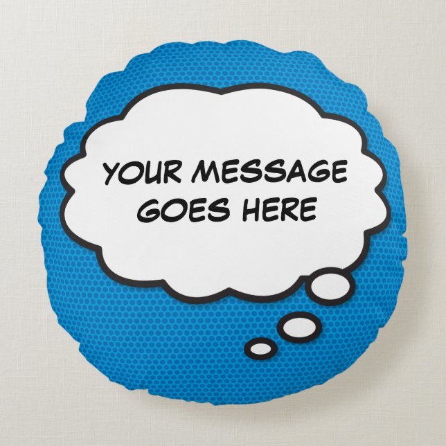 Personalised Thought Bubble Funny Cool Comic Book Round Cushion (Front)