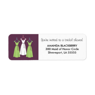 Personalised Three Dresses Bridal Shower Labels 2