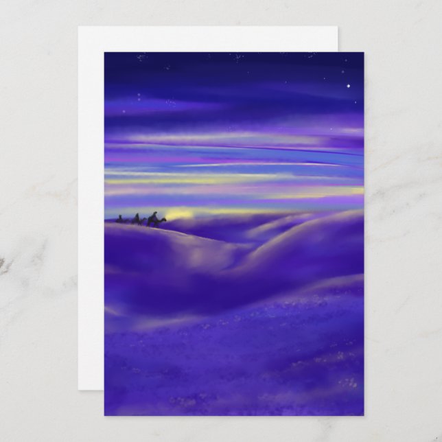 Personalised Three Kings Watercolor Christmas Holiday Card (Front/Back)