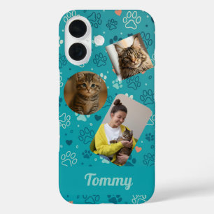 Personalised Three Photo Collage & Name Phone Case