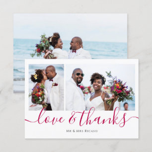 Personalised Three Photo Love and Thank You Invitation