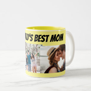 Personalised Three photo Mother's Day Two-Tone Coffee Mug